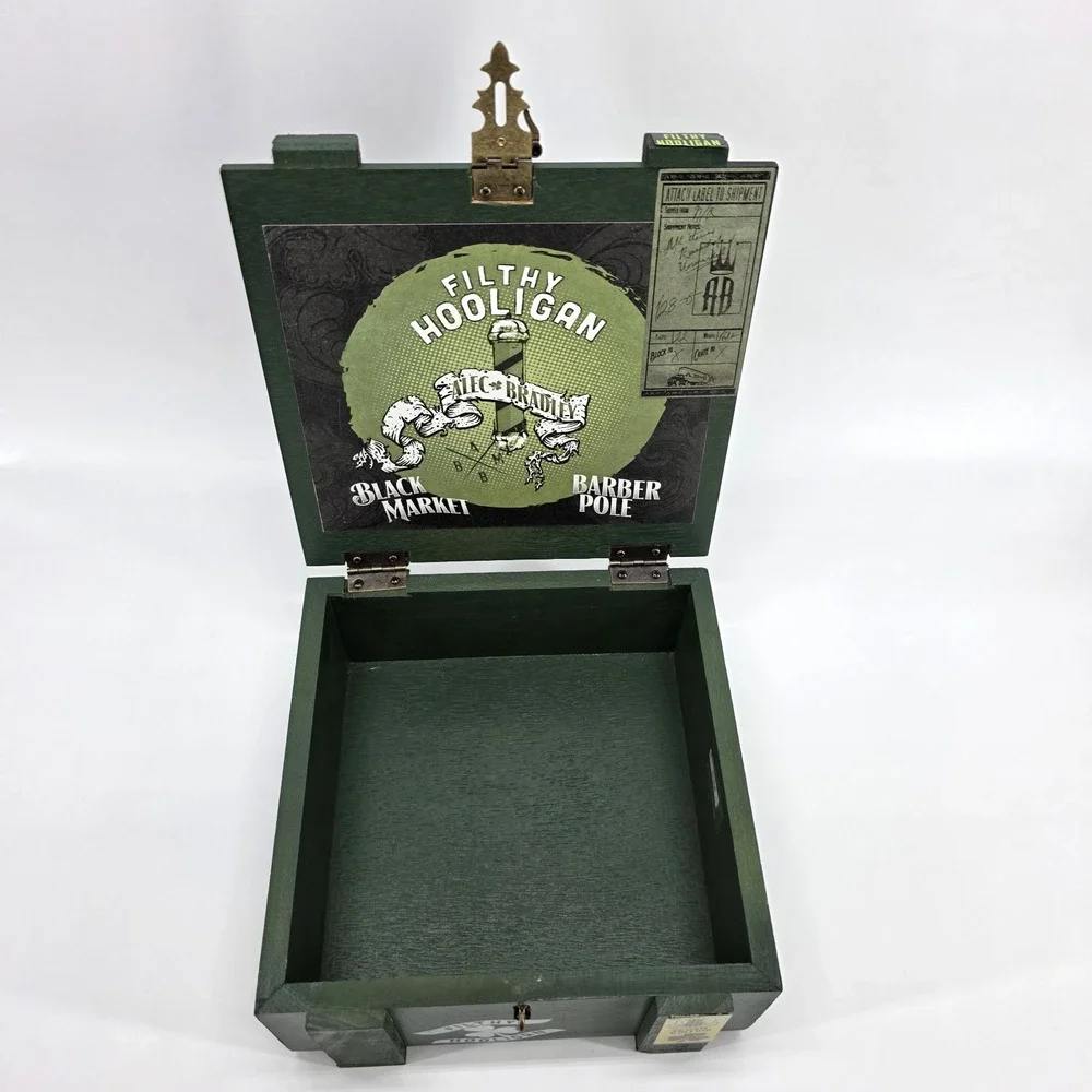 Alec Bradley Filthy Hooligan Barber Pole Empty Wooden Cigar Box 2022 Green Camo